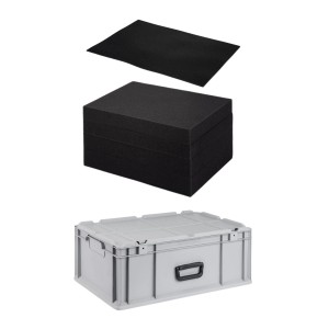 Eurobox NextGen Portable mit Rasterschaumstoff und Einlage, 44L Aufbewahrungsbox.