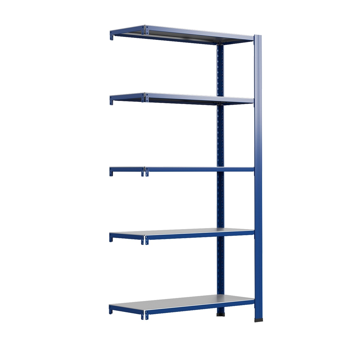 Ar Shelving T Profile Zusatzmodul Blau & Verzinkt 200x120x30 cm 5 Böden 180 kg