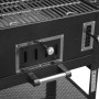 Detailaufnahme des El Fuego Arizona Kombigrill: Kohle- und Gaskammer mit Temperaturregler.