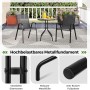 Costway Balkonmöbel Set, 3-teilig: Bistrotisch mit Glasplatte und zwei stapelbare Gartenstühle.