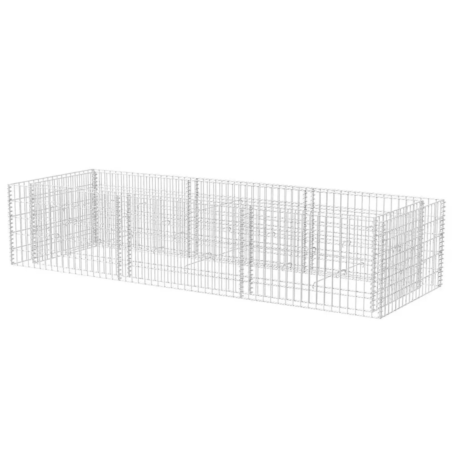 DELUKE Gabionen Hochbeet ROON Aus Stahl 270×90×50cm Steinkorb Gabionengitter Ziergabione Steingabione