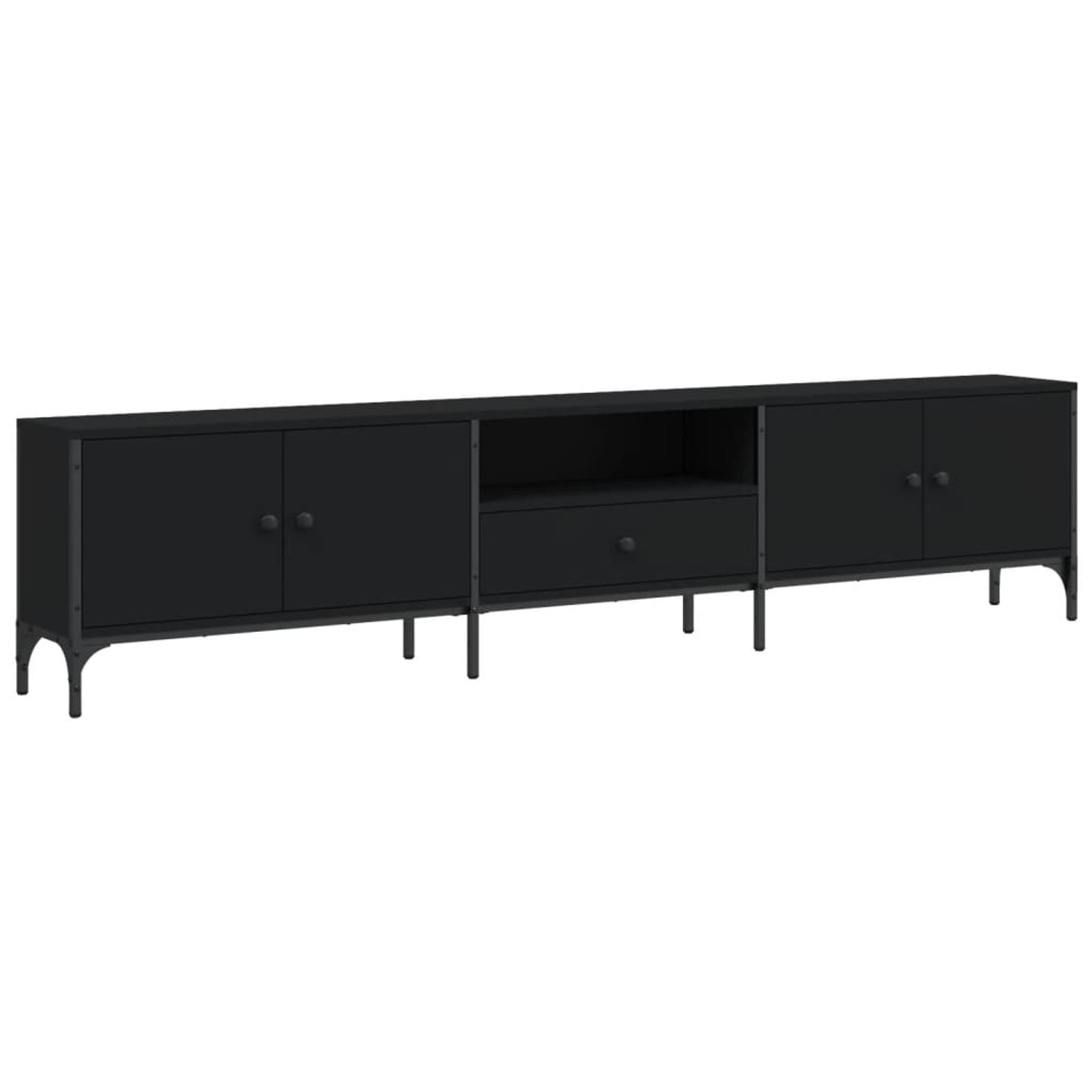 vidaXL TV-Schrank mit Schublade Schwarz 200x25x44 cm Holzwerkstoff 838988 günstig online kaufen