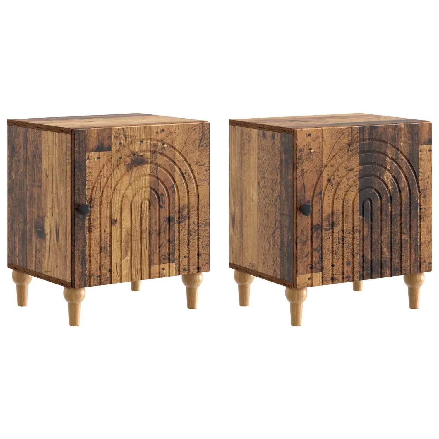 vidaXL Nachttisch 2 Stk Altholz 43 x 34,5 x 50 cm Holzwerkstoff 894122