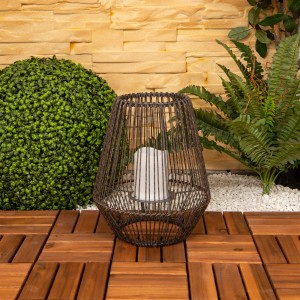 Näve LED-Solarleuchte Plasto mit Flammeneffekt, warmweiß, 26 cm, für den Außenbereich.