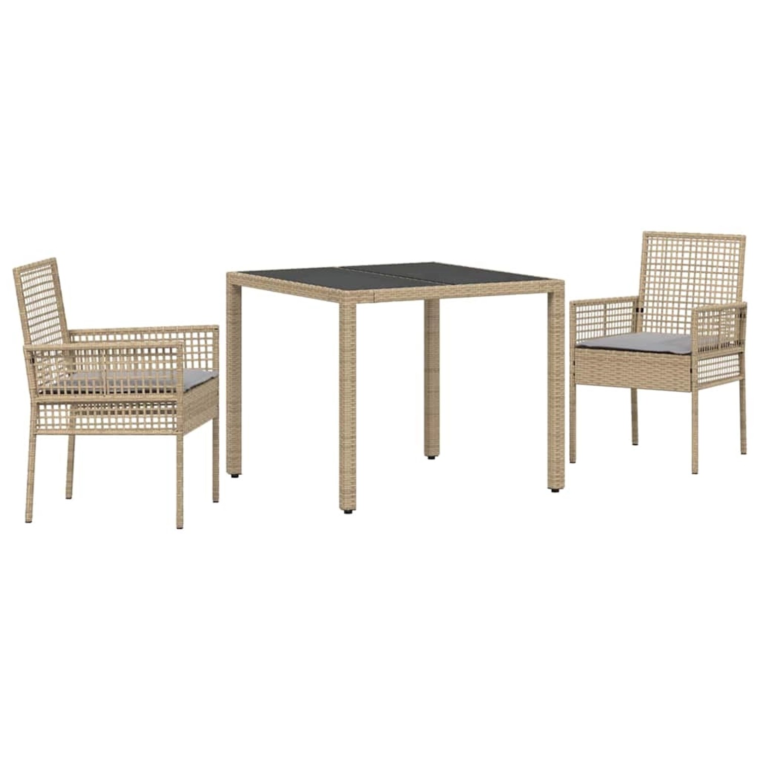 vidaXL Garten Essgruppe 3-Tlg Beige Poly Rattan 3334879 günstig online kaufen