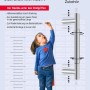 Produktbild: Stoßgriff-Set für Haustüren aus Edelstahl, variabel verstellbar. Montage mit Kind als Größenvergleich.