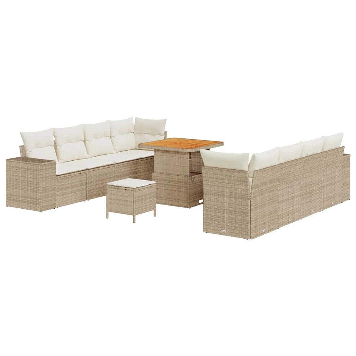 vidaXL Garten-Sofa-Set 11-Tlg Beige Poly Rattan 3361976 günstig online kaufen