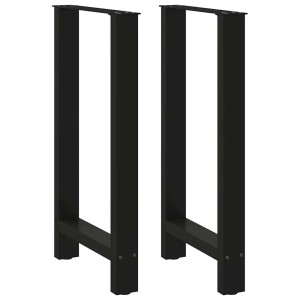 Zwei schwarze vidaXL Bartischbeine aus Stahl, 50x90 cm, für Stehtische und Bartische.
