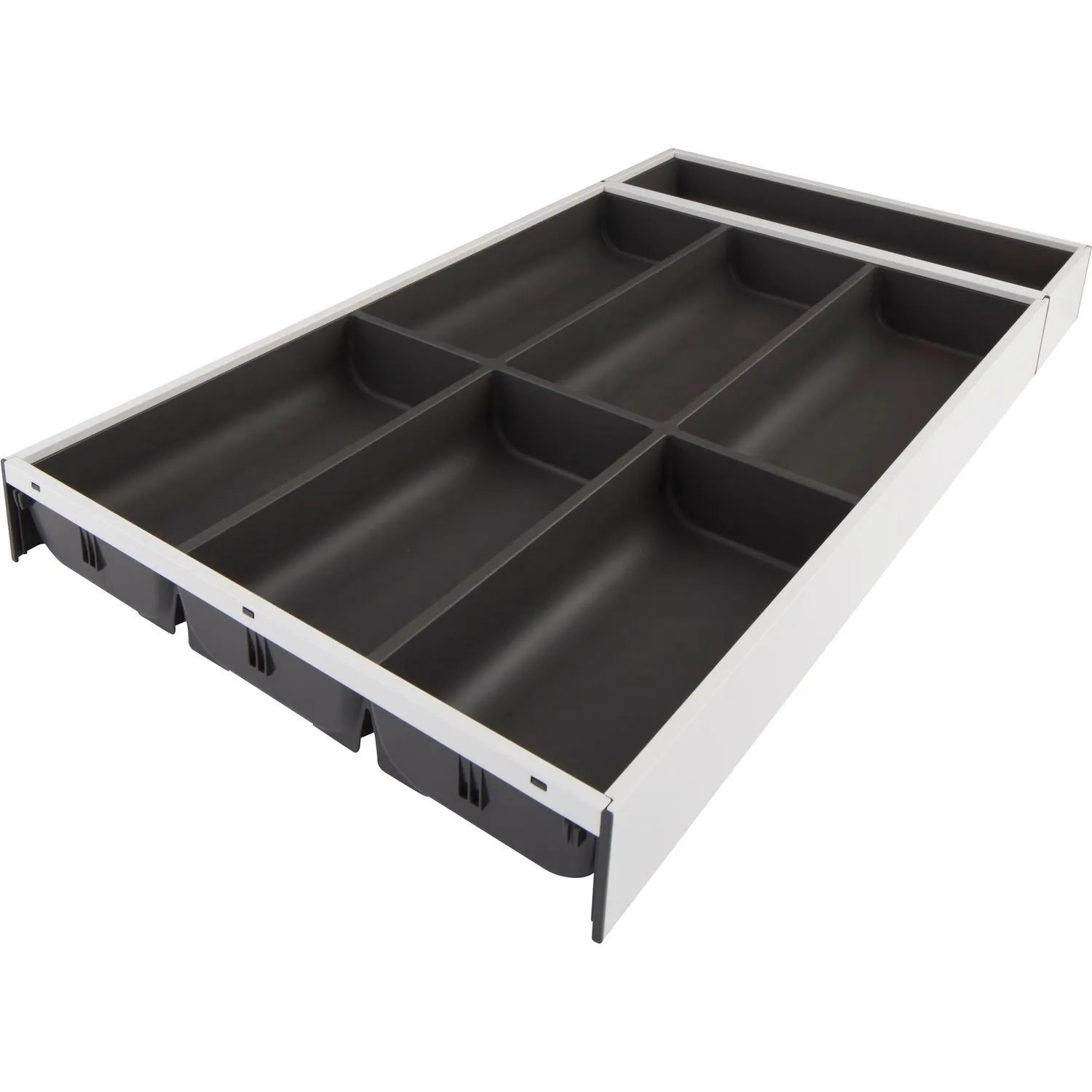 Blum Besteckkasten Ambia-Line 574x300x50 mm Besteckeinsatz Stahl Seidenweiß Oriongrau Matt