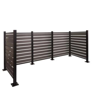 Grauer MCW Alu Mülltonnen-Zaun K57, modular erweiterbar, mit Kunststofflatten. Ideal als Sichtschutz für Mülltonnen im Garten.