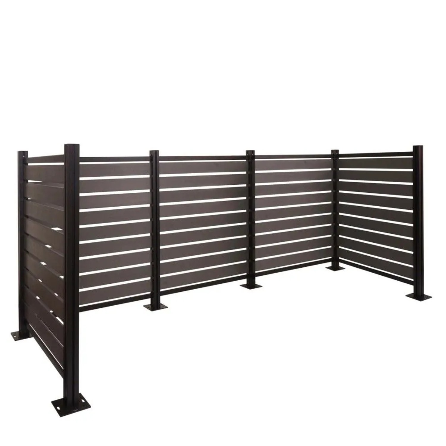 MCW Alu Mülltonnen-Zaun K57 Grau 130x300x110cm