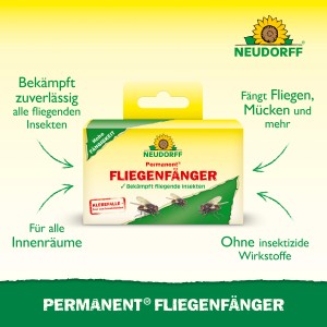 Neudorff Permanent Fliegenfänger: Aufgerollte Leimstreifen zur Fliegenbekämpfung in Innenräumen.