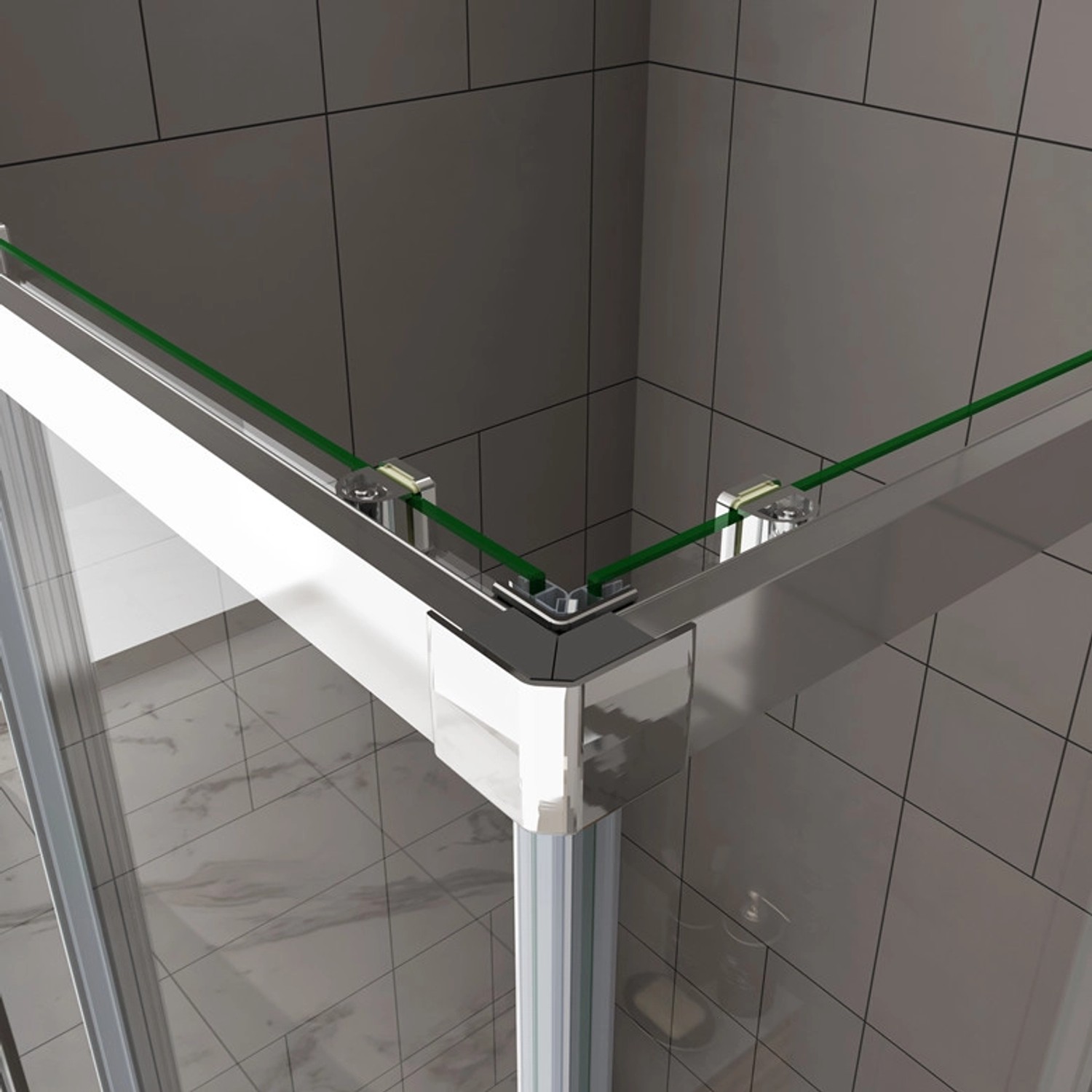 Duschparadies Duschkabine 90x90cm Eckeinstieg Duschkabinen 5mm ESG Sicherheitsglas Dusche Duschtür Höhe 185cm Schiebetür_8