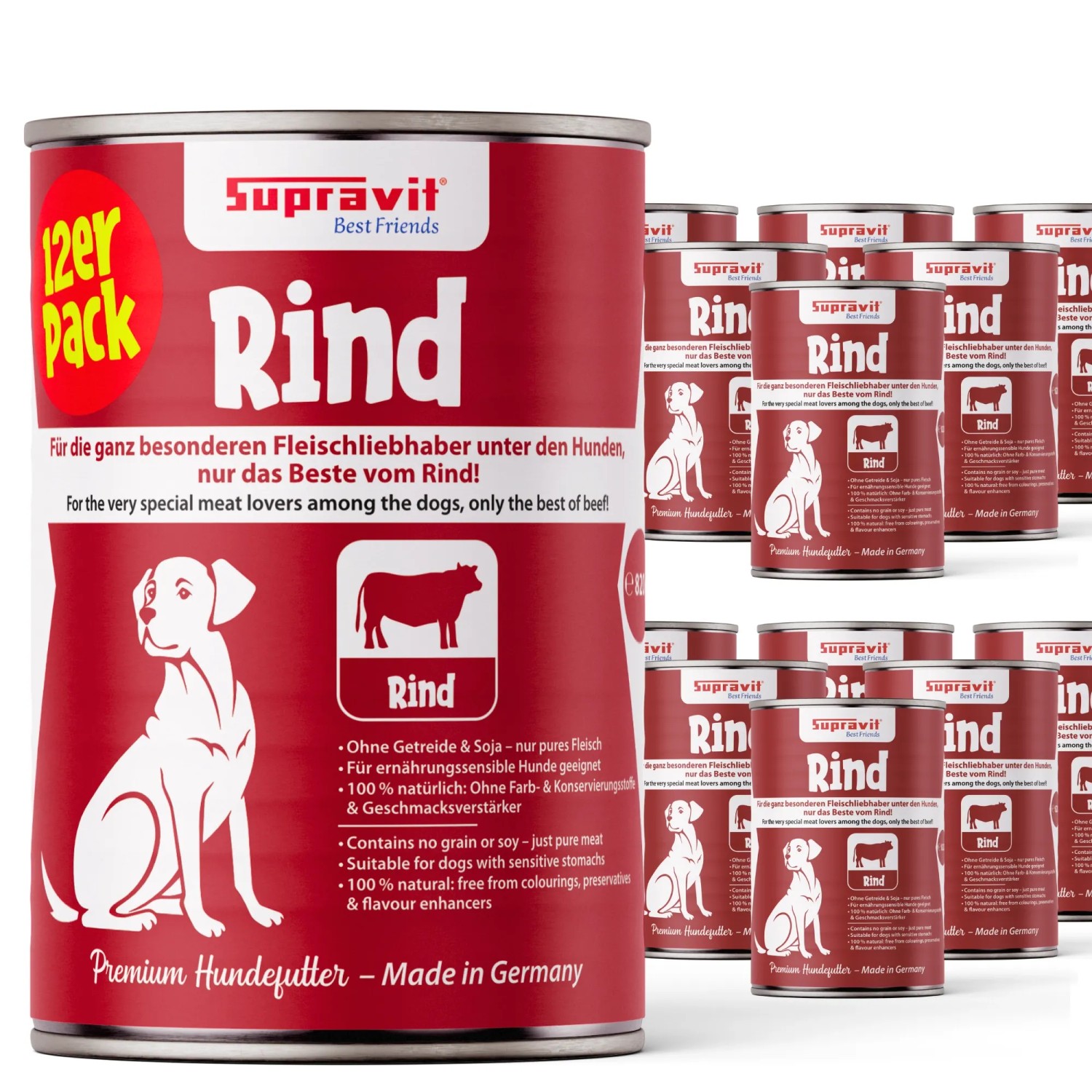 Supravit Nassfutter für Hunde mit Rindfleisch