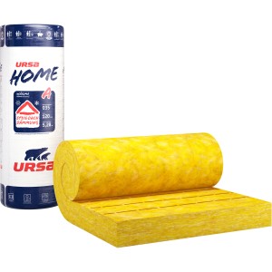 Ursa Home Klemmfilz Dämmplatte aus Glaswolle, 120 mm stark, gerollt. Ideal für Dach- und Deckendämmung.
