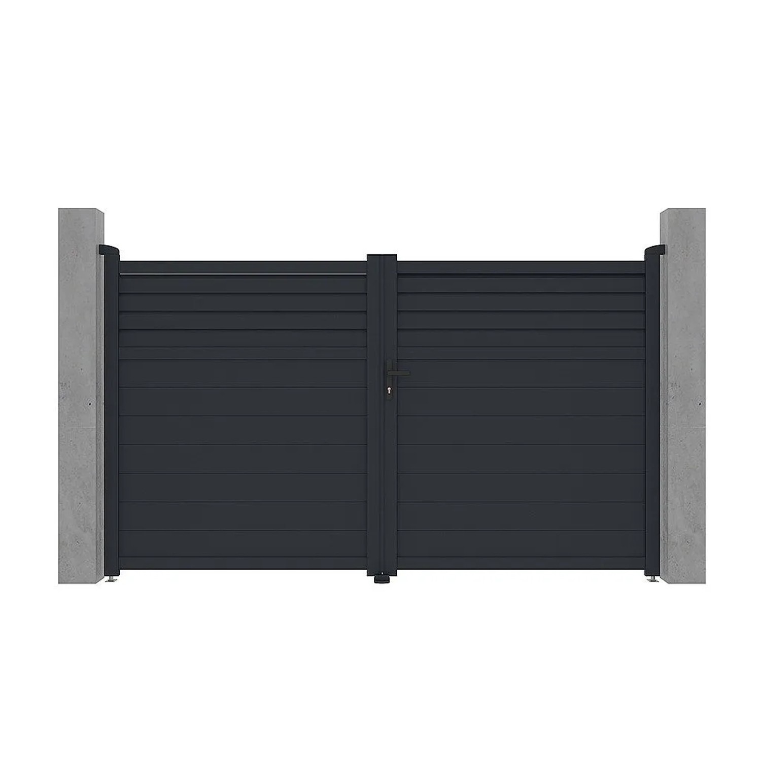 Vente-unique Flügeltor Viazo Anthrazitgrau 300 cm