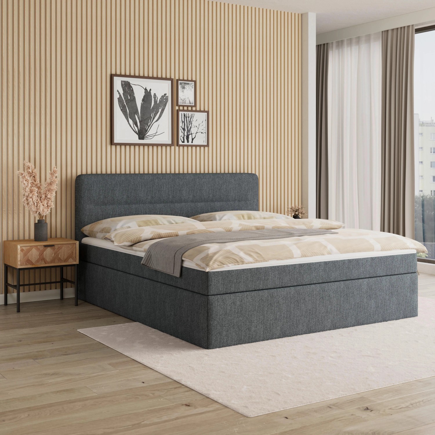 Bessagi Home Boxbett Marco Graublau ca. 180x200 cm