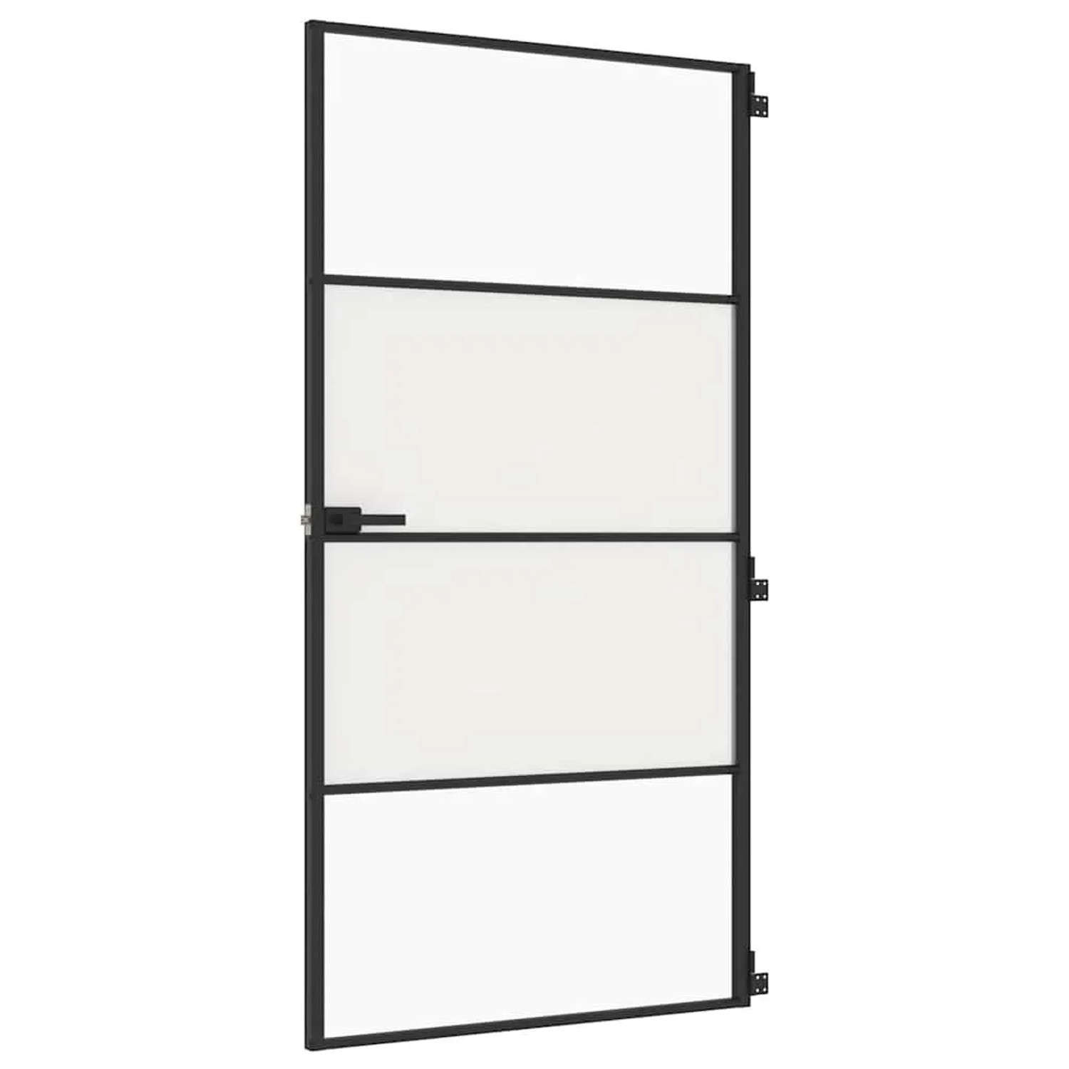 vidaXL Innentür Schlank Schwarz 102,5x201,5 cm Hartglas und Aluminium 155122