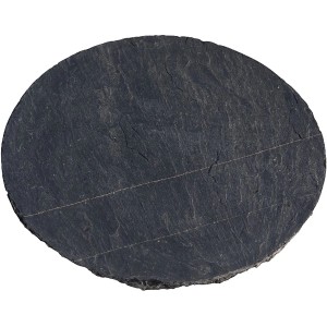 Runde Schiefer-Trittplatte in Graphit-Schwarz, Ø 50 cm, für Gartenwege.