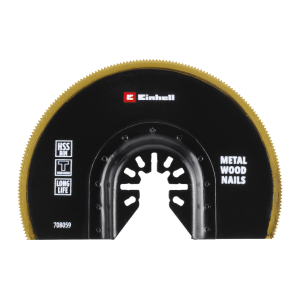 Einhell HSS BiM Sägeblatt, halbrund, Ø 100mm, Titanbeschichtung für Multitool.