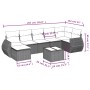 Beige 8-tlg. vidaXL Garten-Sofagarnitur aus Poly Rattan mit Kissen. Gartenmöbel-Set mit Tisch und Hockern.