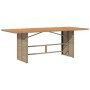 vidaXL Gartentisch aus Poly Rattan und Akazie, beige, Teil der 9-tlg. Garten-Essgruppe.