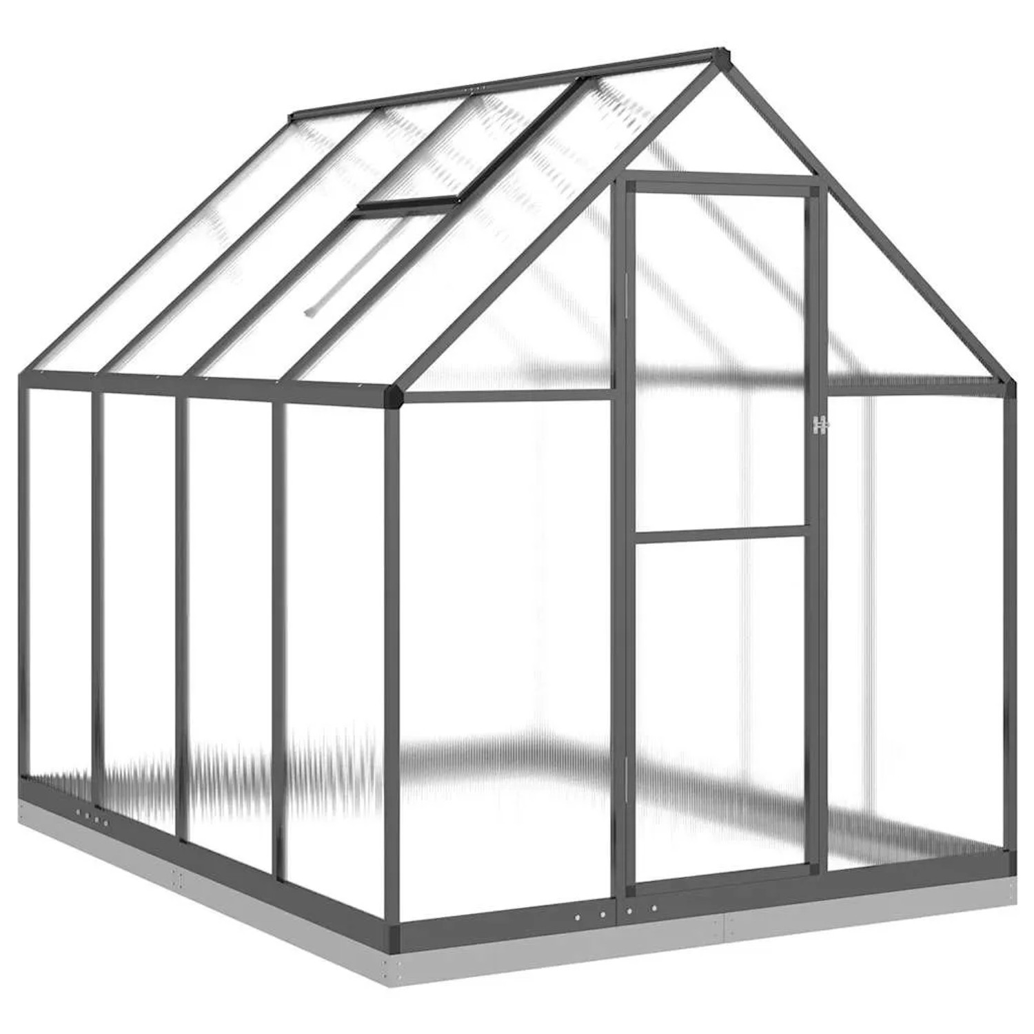 Furnicato Gewächshaus Mit Fundamentrahmen Anthrazit 224x169x202 Cm Alu