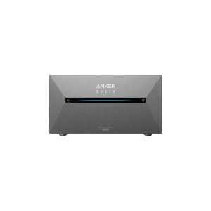 Grauer TSUN PowerTrunk MAU5000 Balkonkraftwerk Speicher 5120 Wh, 2500 W Ausgang, mit blauer Lichtleiste.