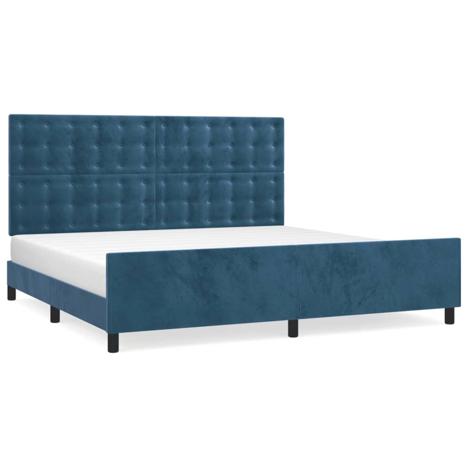 vidaXL Bettgestell ohne Matratze Dunkelblau 200x200 cm Samt 3126023 günstig online kaufen