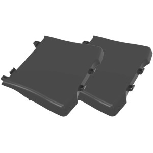 Weber Seitentisch-Set, 2 dunkelgraue, wetterfeste Ablageflächen für Q1000N Gasgrills. Praktisches Grillzubehör.
