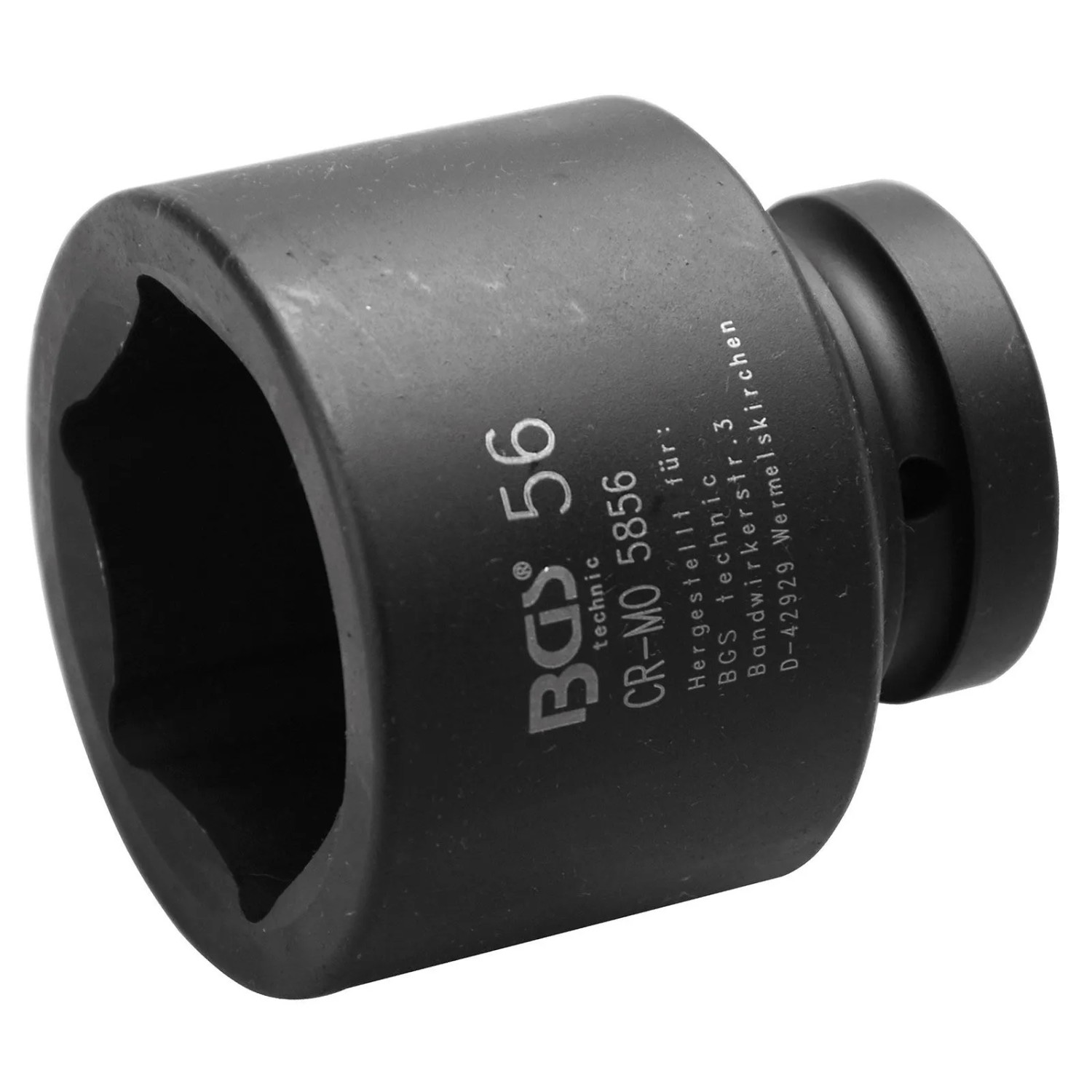 BGS Kraft Steckschlüssel Einsatz Sechskant Antrieb Innenvierkant 25 Mm  1 Zoll  SW 56 Mm 5856