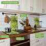 Banjado 2-teilige Herdabdeckplatte aus Glas mit Baum-Motiv als Schneidebrett und Spritzschutz.