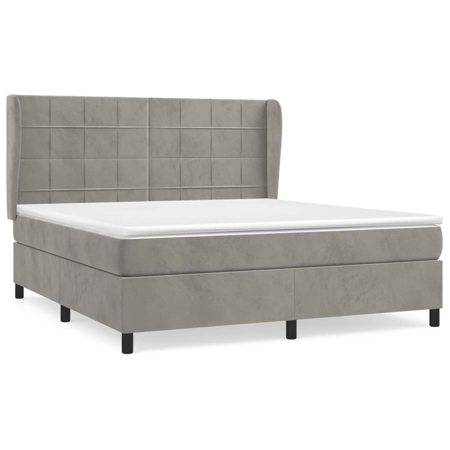 vidaXL Boxspringbett mit Matratze Hellgrau 160x200 cm Samt1389148 günstig online kaufen