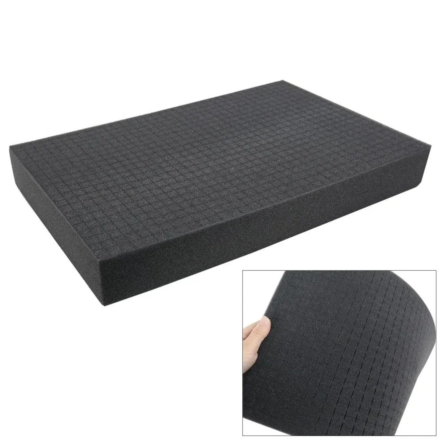 HMF 1456-70 Rasterschaumstoff Würfelschaum 345 x 550 mm Double-Size Koffereinlage Tabletop Höhe 70 mm