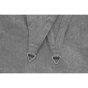 Detailaufnahme Schneider Sonnensegel Teneriffa, silbergrau, mit Befestigungsringen.