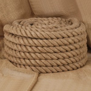 vidaXL Juteseil, 5 m lang, 36 mm stark, aufgerollt auf Jutestoff. Robustes Naturseil für Garten & Deko.