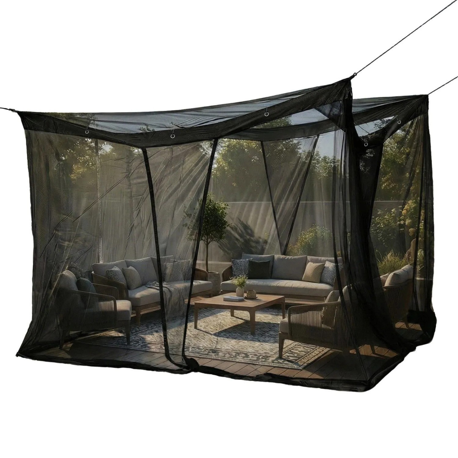 Sekey Moskitonetz Pavillon 350x250x250cm Insektenschutz Garten Outdoor Balkon Fliegennetz für Pergola Garten Groß Mückenschutz Stabil