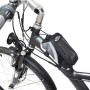 Tectake Fahrradtasche am Rahmen befestigt, schwarz-grau-blau, wasserabweisend.
