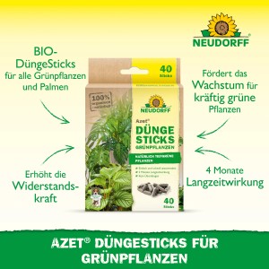 Neudorff Azet Düngesticks für Grünpflanzen, 40 Stück, für Wachstum und Widerstandskraft.