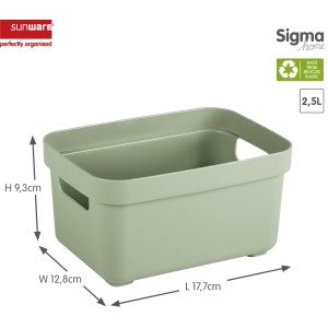 Grüne Sunware Aufbewahrungsbox Sigma Home, 2,5 l, mit Griffen. Ideal zur Aufbewahrung und Ordnung.