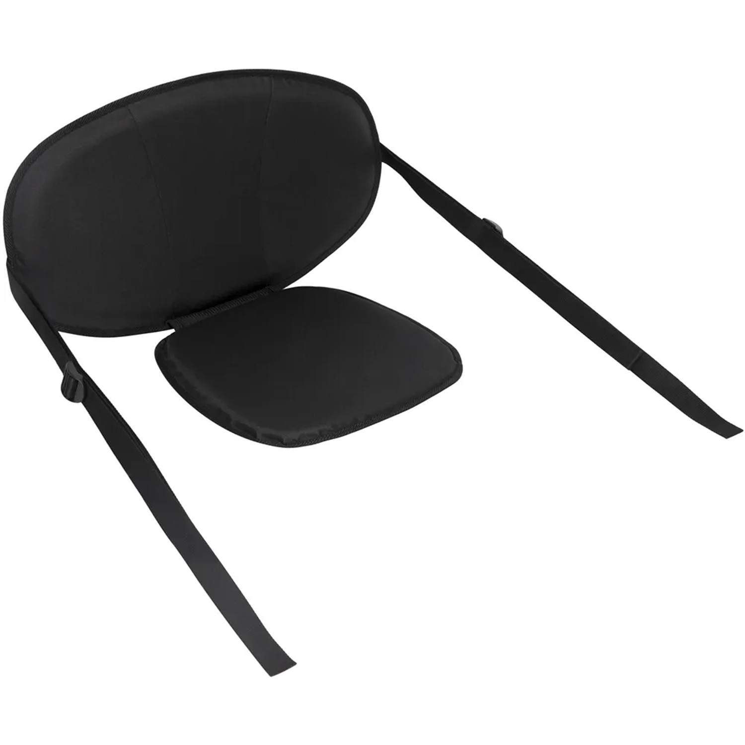 Schwarzer Kajak-Sitz mit Rückenlehne und Befestigungsgurten für Hydro-Force SUP Board.