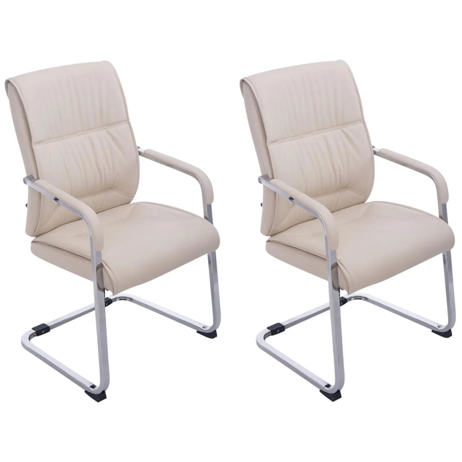 CLP 2er Set Freischwinger XXL Anubis Kunstleder Creme