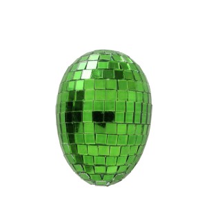Grüner Boltze Dekoanhänger Disco in Ei-Form, 7x5 cm, glänzend.