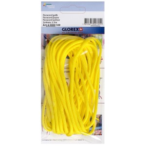 Gelbe Paracord Nylonschnur, 2x4 mm, 5 m lang, für Schmuckbasteln.