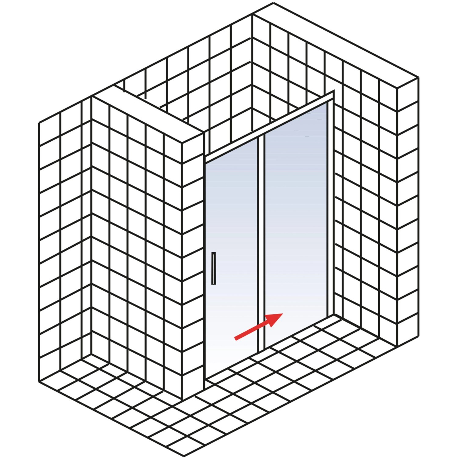 Schiebetür Dusche Duschtür 2024 140x200 cm Muster Glas Schulte Nische