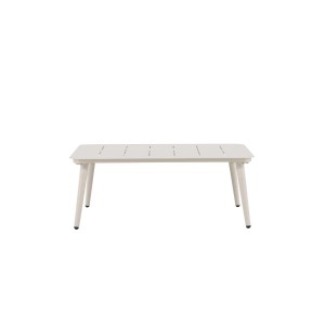 Beiger ebuy24 Lina Gartentisch, 90x90 cm, mit Lattenmuster. Ideal für Garten und Terrasse.