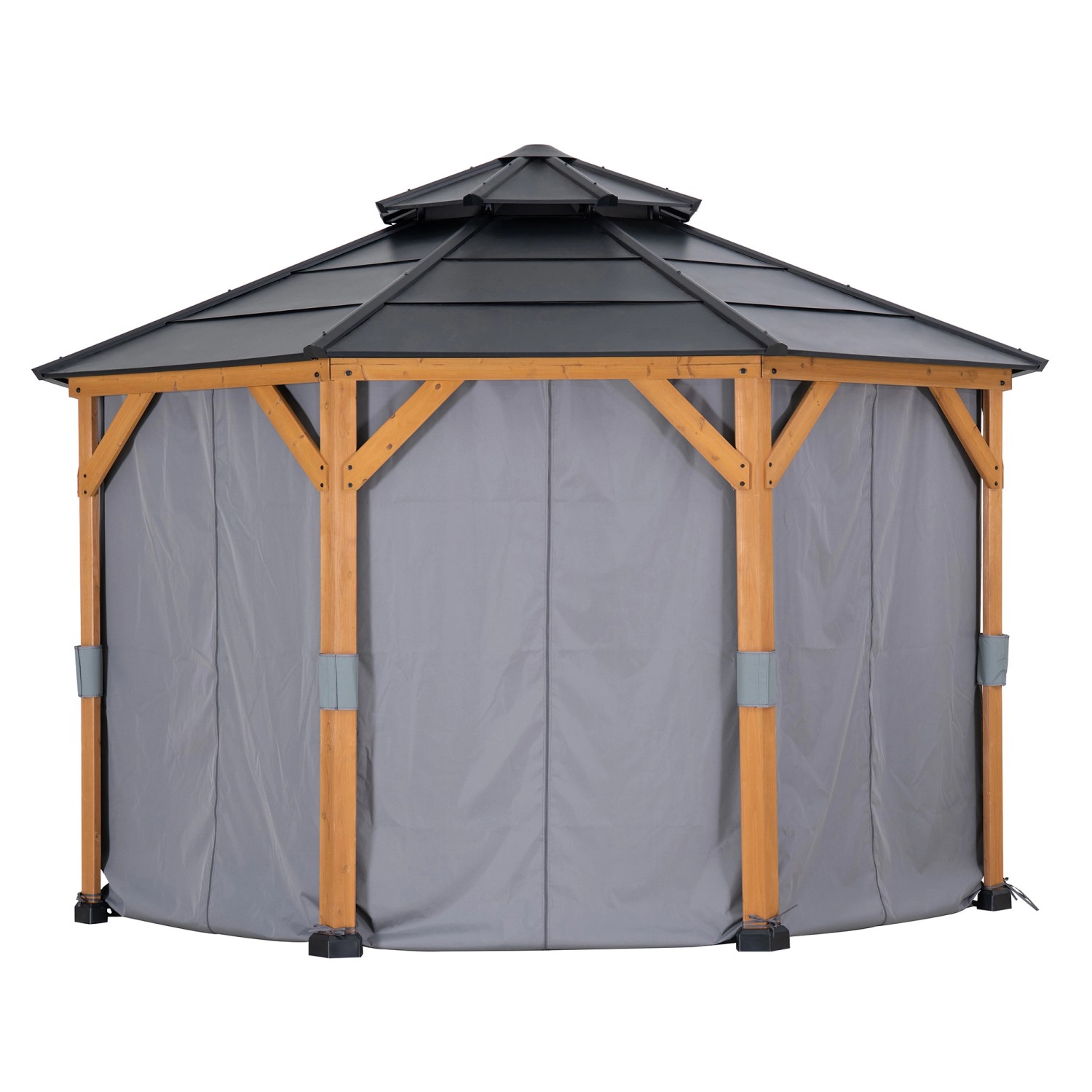 Sunjoy Vorhang für Zedernholz Gazebo 395 cm x 395 cm günstig online kaufen