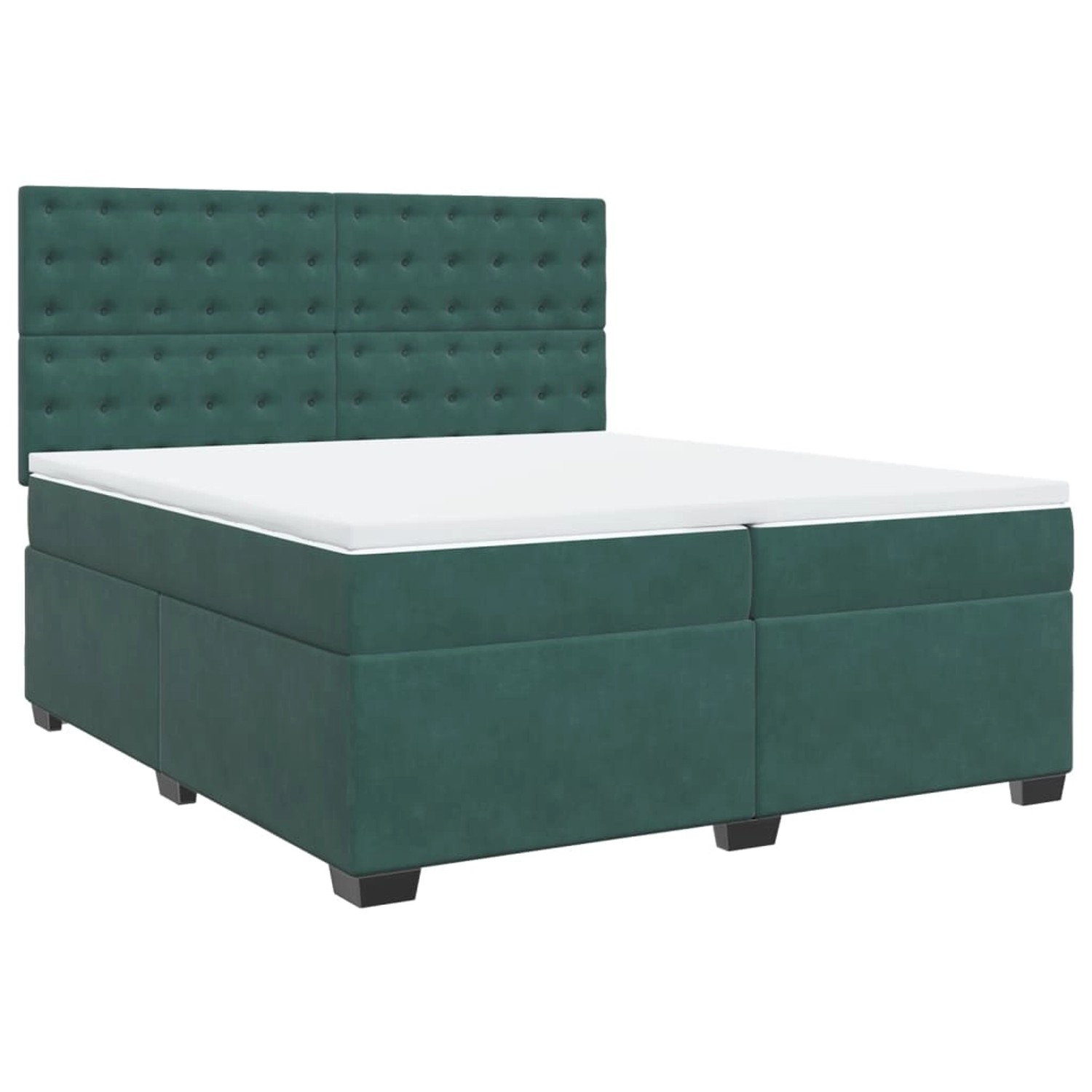 vidaXL Boxspringbett mit Matratze Dunkelgrün 200x200 cm Samt 3291017 günstig online kaufen