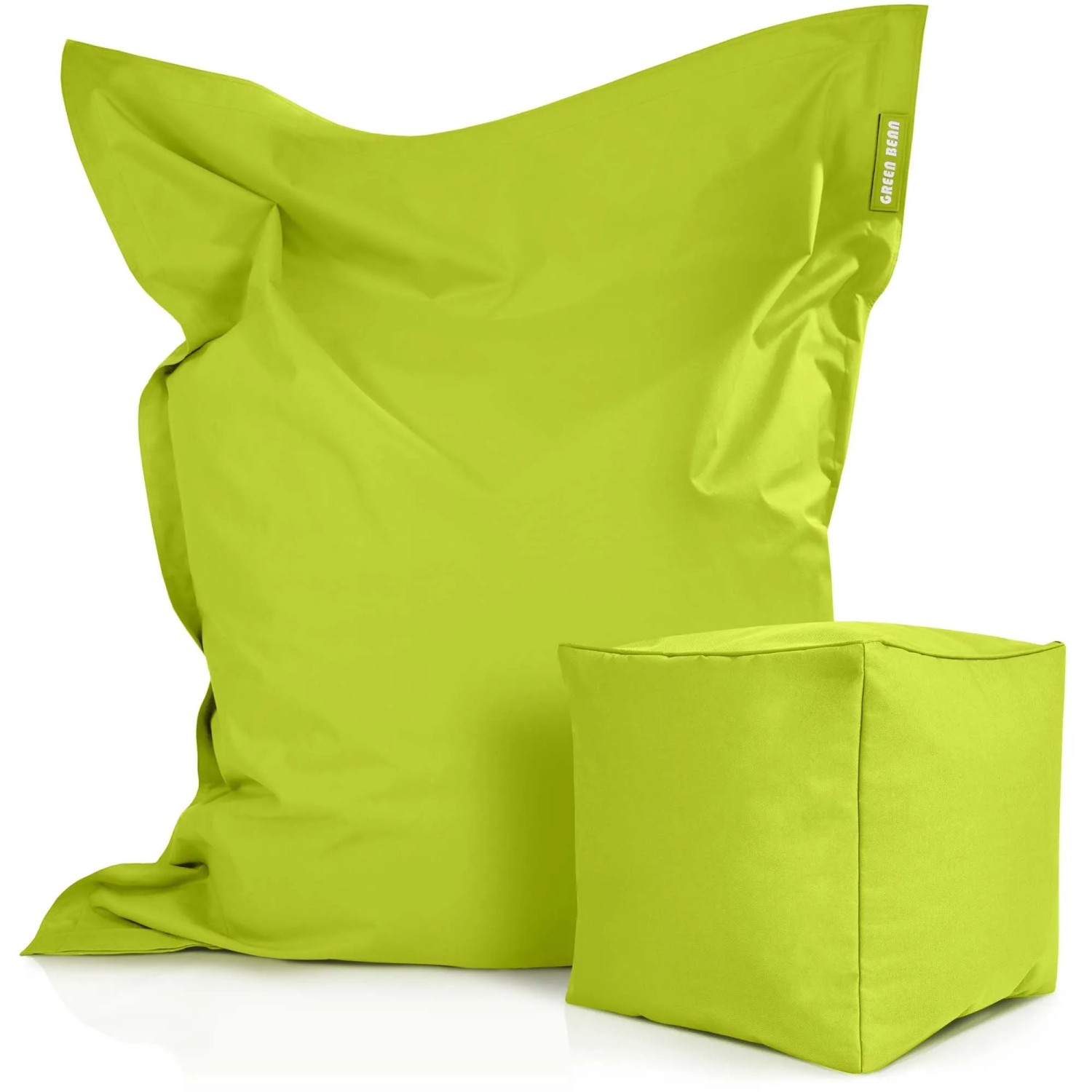 Green Bean Sitzhocker 2er Set Square XXL + Dice 140 x 180 x 25 cm Wetterfest Hellgrün