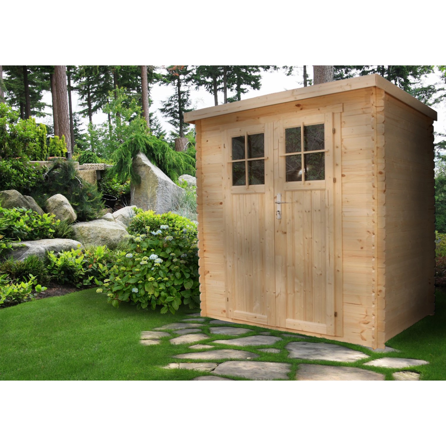 Timbela Gartenhaus Holz M310F+M310G 2,63 m² mit Boden günstig online kaufen